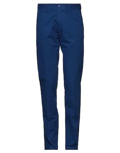 Blue Plain weave Casual pants