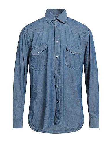 Blue Plain weave Denim shirt