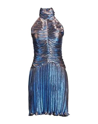 Blue Plain weave Elegant dress
