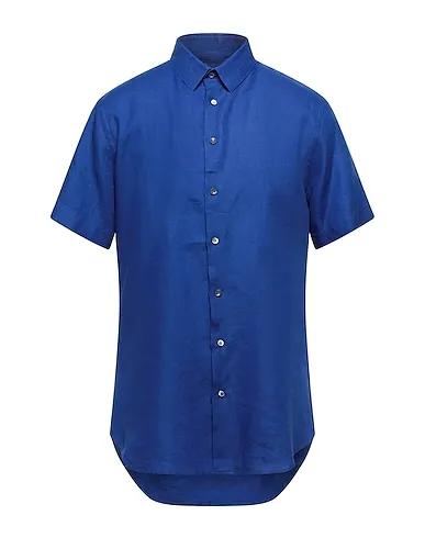 Blue Plain weave Linen shirt