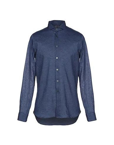 Blue Plain weave Linen shirt