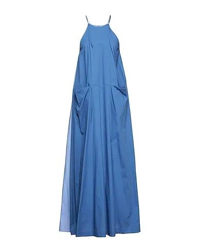 Blue Plain weave Long dress