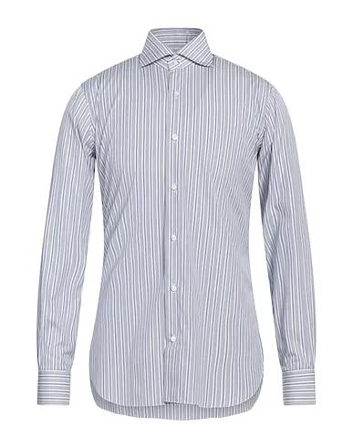 Blue Plain weave Patterned shirt