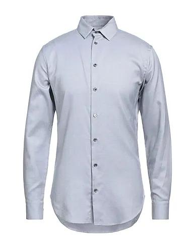 Blue Plain weave Patterned shirt