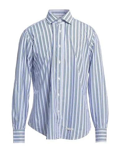 Blue Plain weave Striped shirt