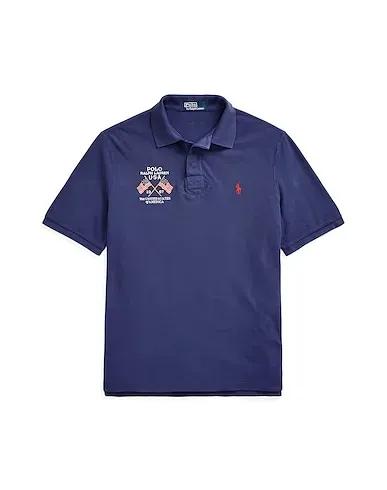 Blue Polo shirt CLASSIC FIT FLAG-EMBROIDERED POLO SHIRT
