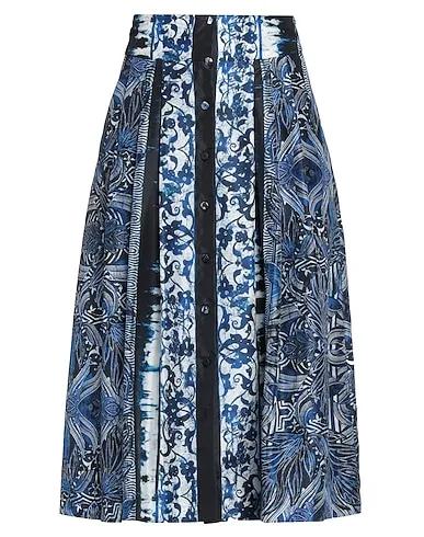 Blue Satin Midi skirt
