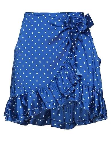 Blue Satin Mini skirt