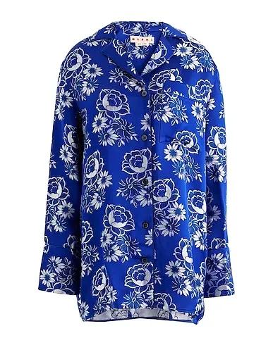 Blue Satin Solid color shirts & blouses