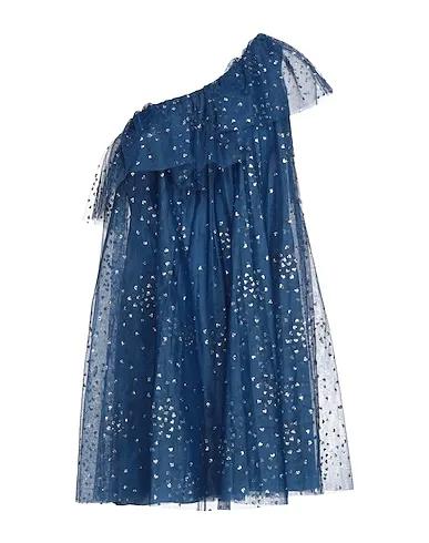 Blue Tulle One-shoulder dress