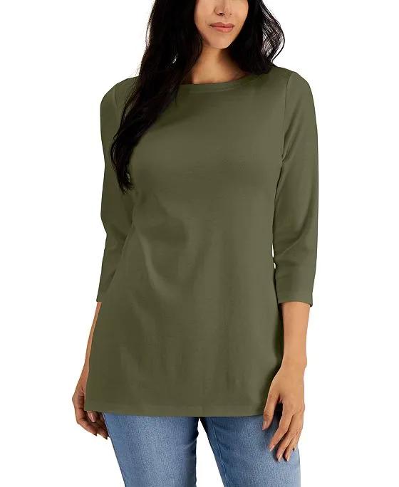 Boat-Neck 3/4-Sleeve Top, Created for Macy's