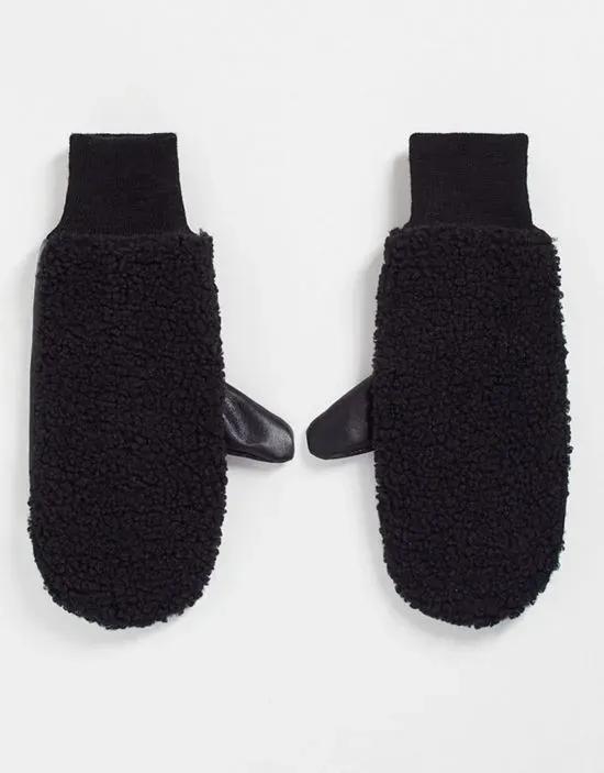 borg mittens in black