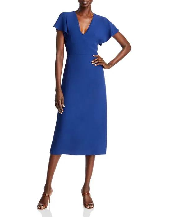 BOSS Dawinga Flutter Sleeve Midi Dress