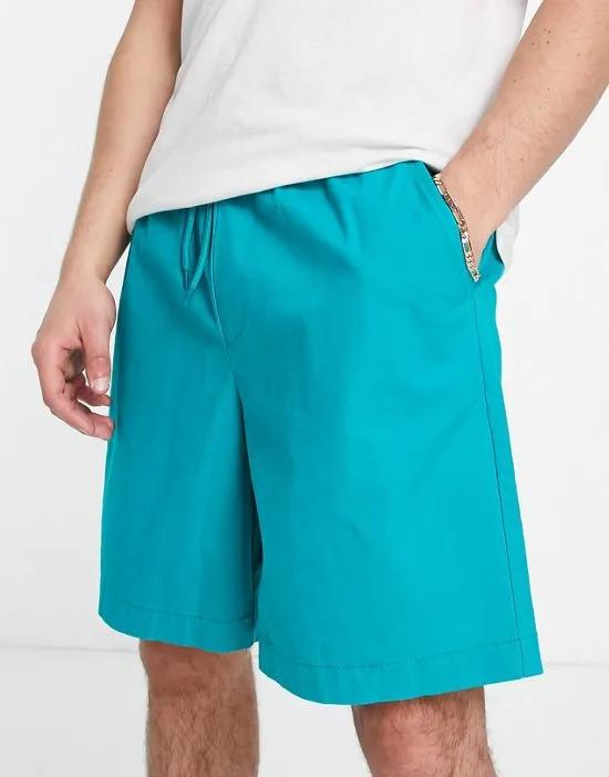 boxy chino shorts in bright green