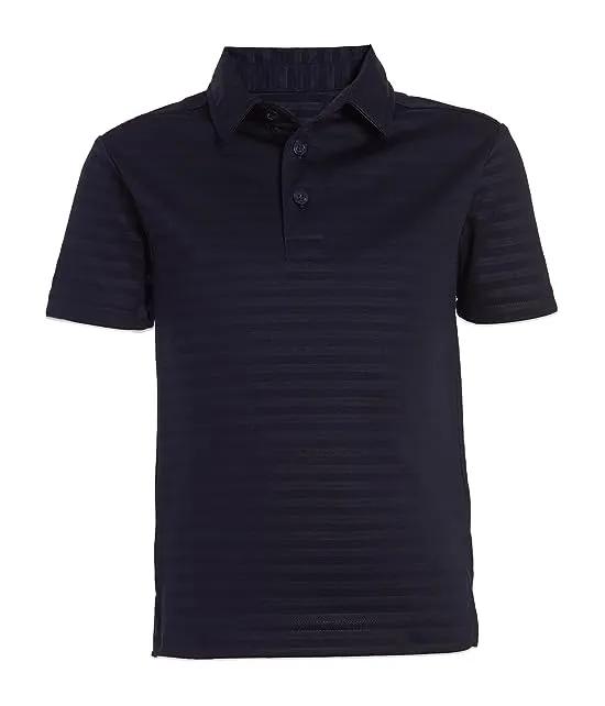 Boys' Active Short Sleeve Performance Embossed Striped Polo