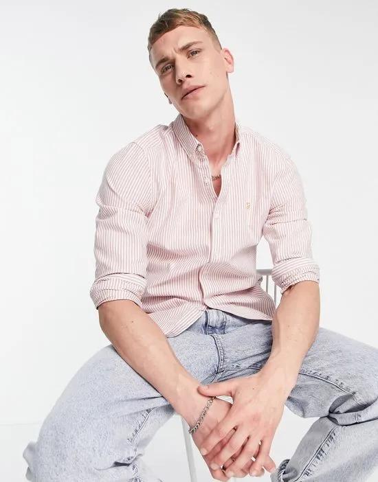 Brewer striped long sleeve shirt in pink