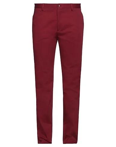 Brick red Cotton twill Casual pants
