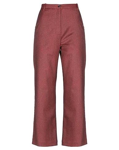 Brick red Flannel Casual pants