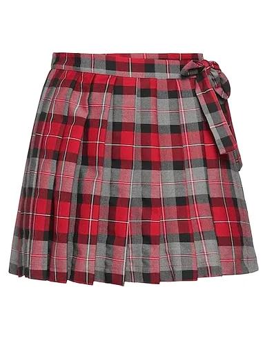 Brick red Flannel Mini skirt