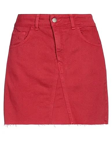 Brick red Gabardine Mini skirt
