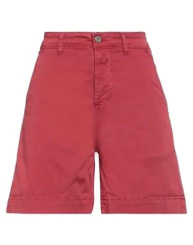 Brick red Gabardine Shorts & Bermuda