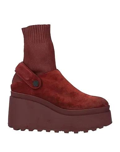 Brick red Jersey Ankle boot