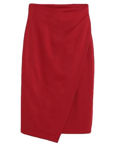 Brick red Jersey Midi skirt