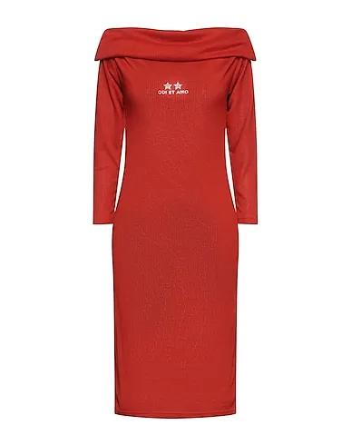 Brick red Knitted Midi dress