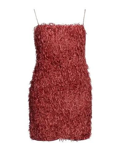 Brick red Knitted Short dress