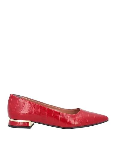 Brick red Leather Ballet flats