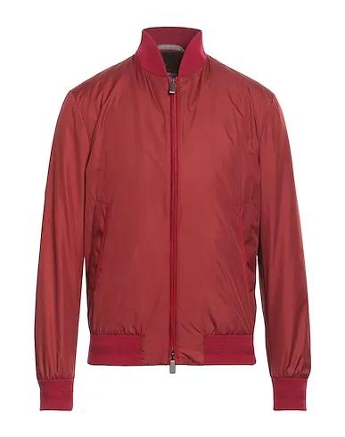 Brick red Leather Bomber