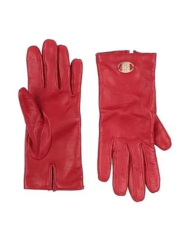 Brick red Leather Gloves