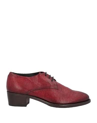 Brick red Leather Laced shoes