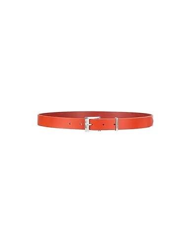 Brick red Leather Regular belt