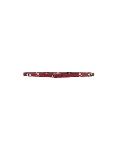 Brick red Leather Thin belt