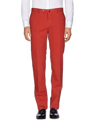 Brick red Plain weave Casual pants