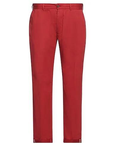 Brick red Plain weave Casual pants