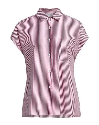 Brick red Plain weave Patterned shirts & blouses