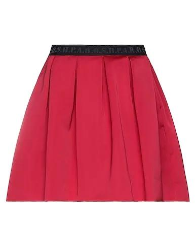 Brick red Satin Midi skirt