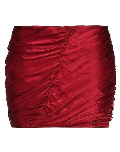 Brick red Satin Mini skirt