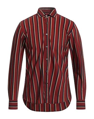 Brick red Synthetic fabric Striped shirt