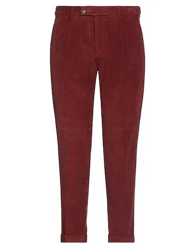 Brick red Velvet Casual pants