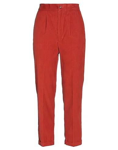 Brick red Velvet Casual pants