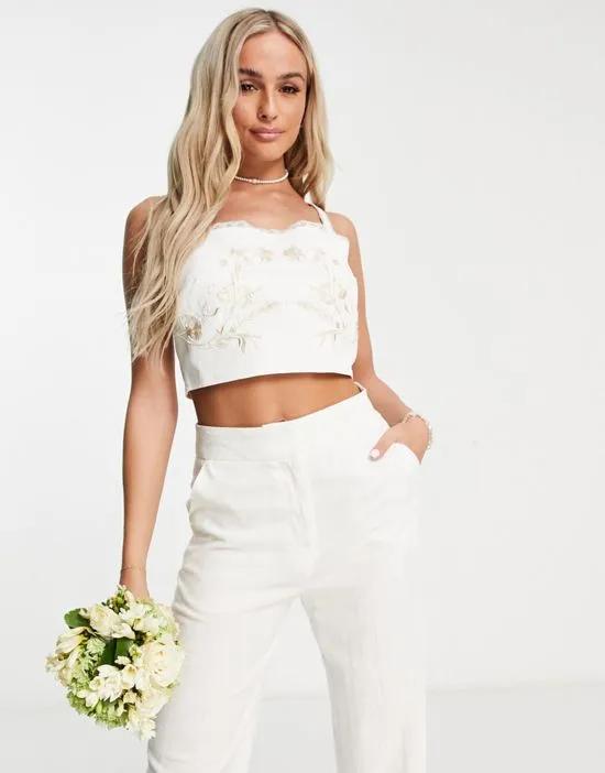 Bridal Lola top in ivory - part of a set