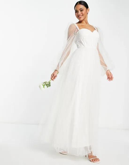Bridal sweeping corset maxi gown in ivory