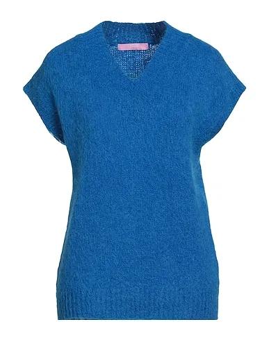 Bright blue Boiled wool Sleeveless sweater