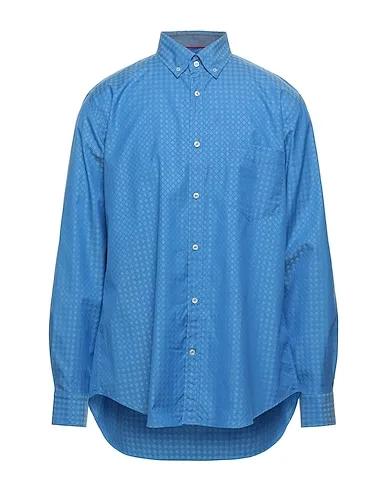 Bright blue Jacquard Patterned shirt