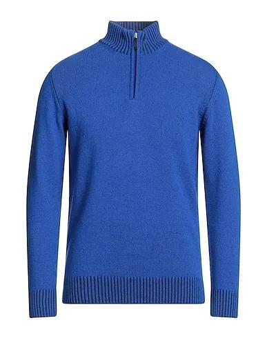 Bright blue Knitted Sweater with zip