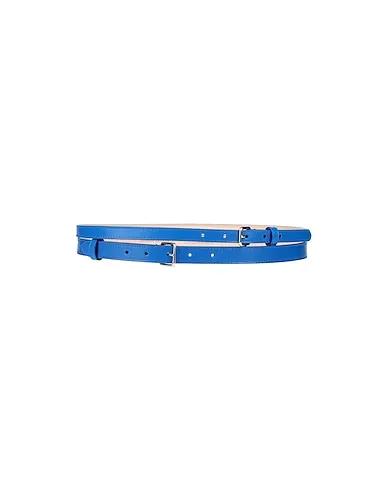 Bright blue Leather Regular belt