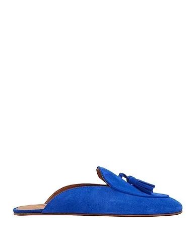 Bright blue Mules and clogs SUEDE LEATHER TASSEL MULES

